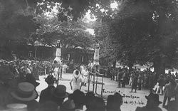 Postkarte vom Turnerfest Saulgau im Juli 1919